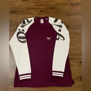 VS PINK BURGANDY BLING TOP LARGE NWT